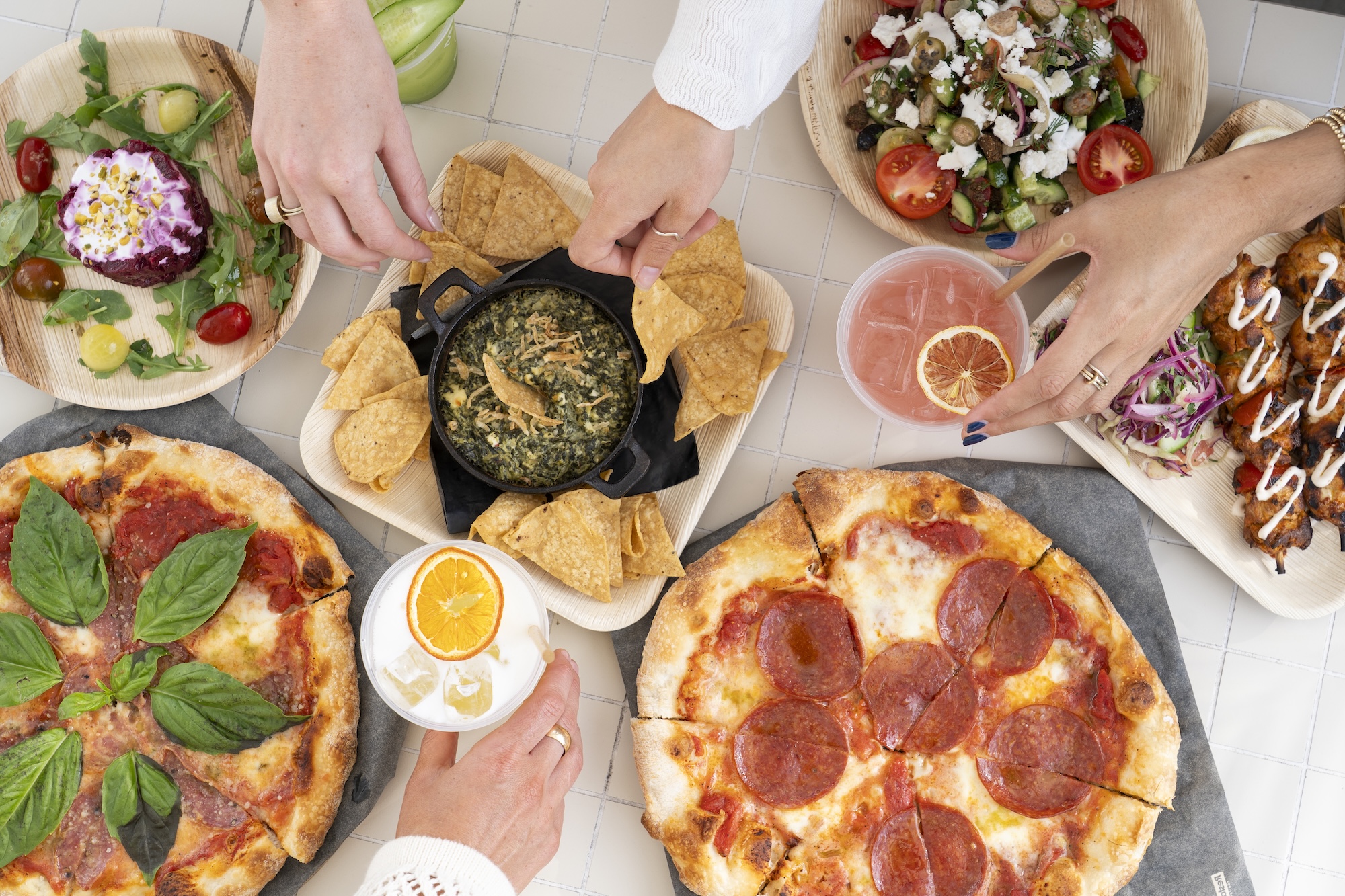 Mediterranean spread at The Montauk Beach House